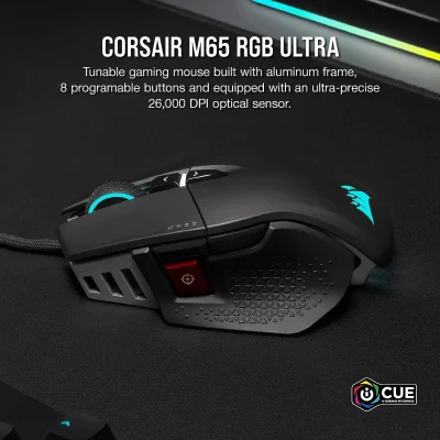 Corsair M65 RGB Ultra Tunable FPS Gaming Mouse Marksman 26000 DPI Optical Sensor