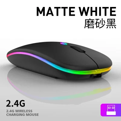 Rechargeable Work Wireless Mute Mouse with 2.4GHz USB RGB