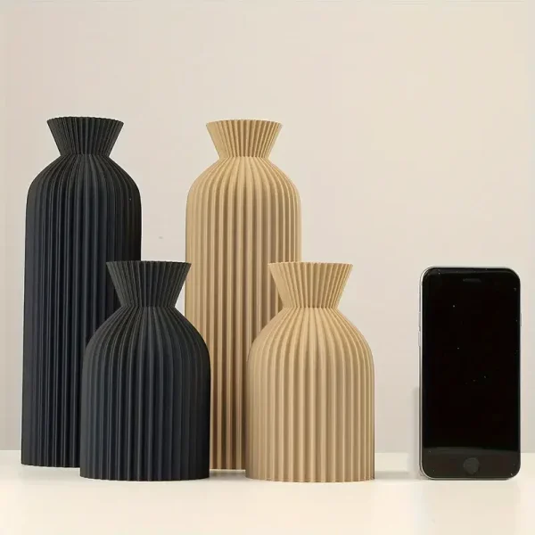 Black and golden Plastic brand Vase - Image 2